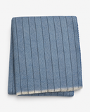 Cotton-Blend Pinstripe Throw with Eyelash Fringes