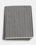 Cotton-Blend Pinstripe Throw with Eyelash Fringes