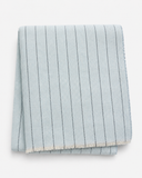Cotton-Blend Pinstripe Throw with Eyelash Fringes