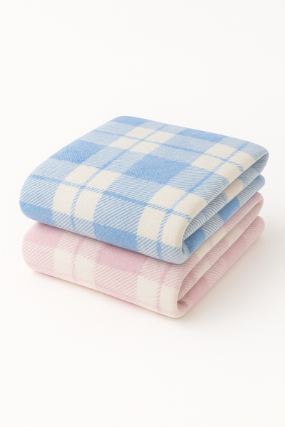 Cotton Flannel 2 Color Plaid Baby Blanket