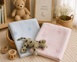 Seersucker with Stars Baby Blanket