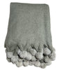 7035 - Wool Blend Mohair Trimmed with Faux Fur Pom Poms