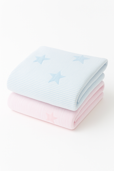 Seersucker with Stars Baby Blanket