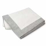Jersey Knit Blanket with Contrast Rib Border