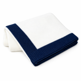 Jersey Knit Blanket with Contrast Rib Border