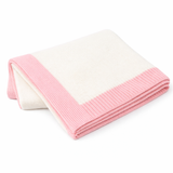 Jersey Knit Blanket with Contrast Rib Border