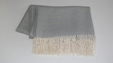2141 - 100% Baby Alpaca Melange Throw with Fringe