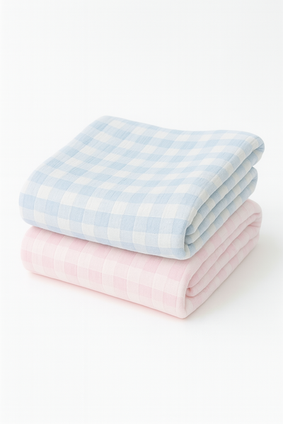 Gingham Check Baby Blanket