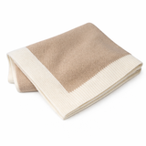 Jersey Knit Blanket with Contrast Rib Border