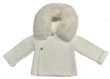 1631 - Knit Jacket with Removable Faux Fur 100%Cotton