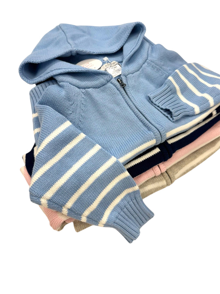 Striped  Zip Hoodie