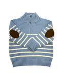 Half  Zip Striped Sweater
