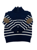 Half  Zip Striped Sweater