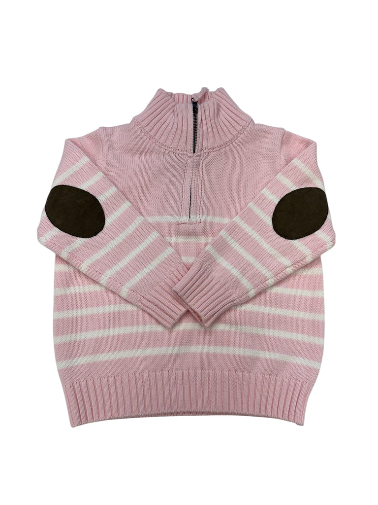 Half  Zip Striped Sweater