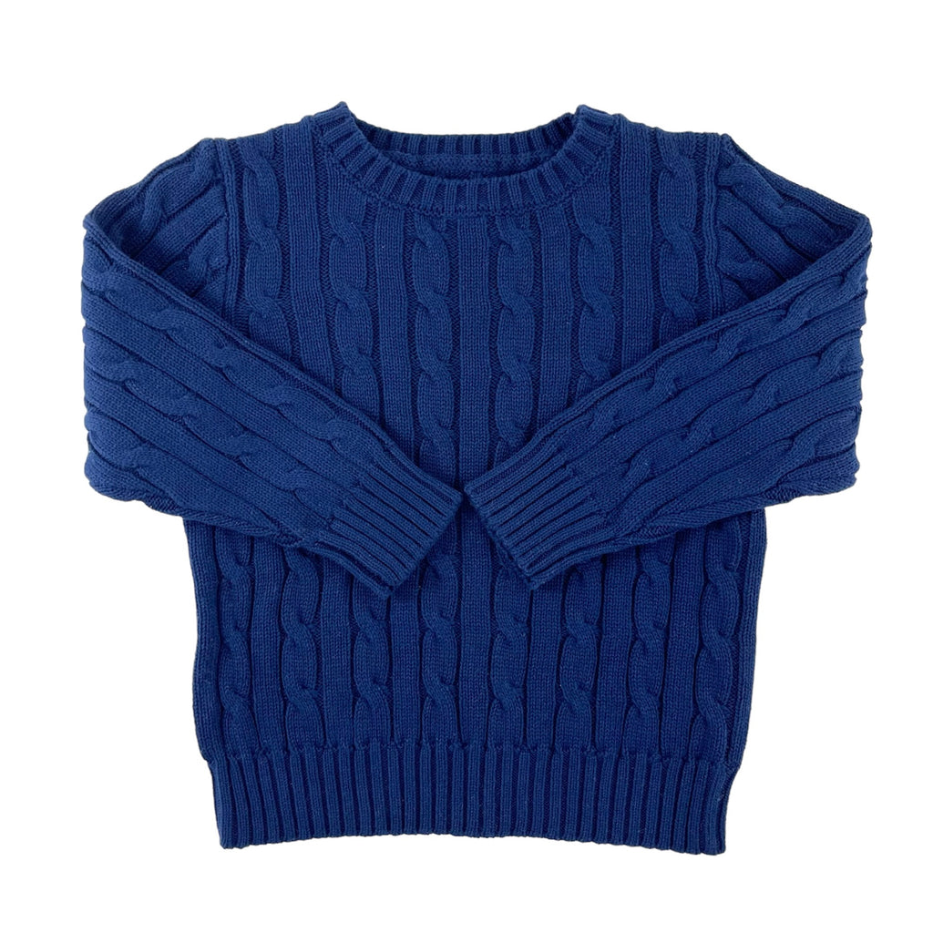 Cable Crewneck Knit Sweater 100% Cotton