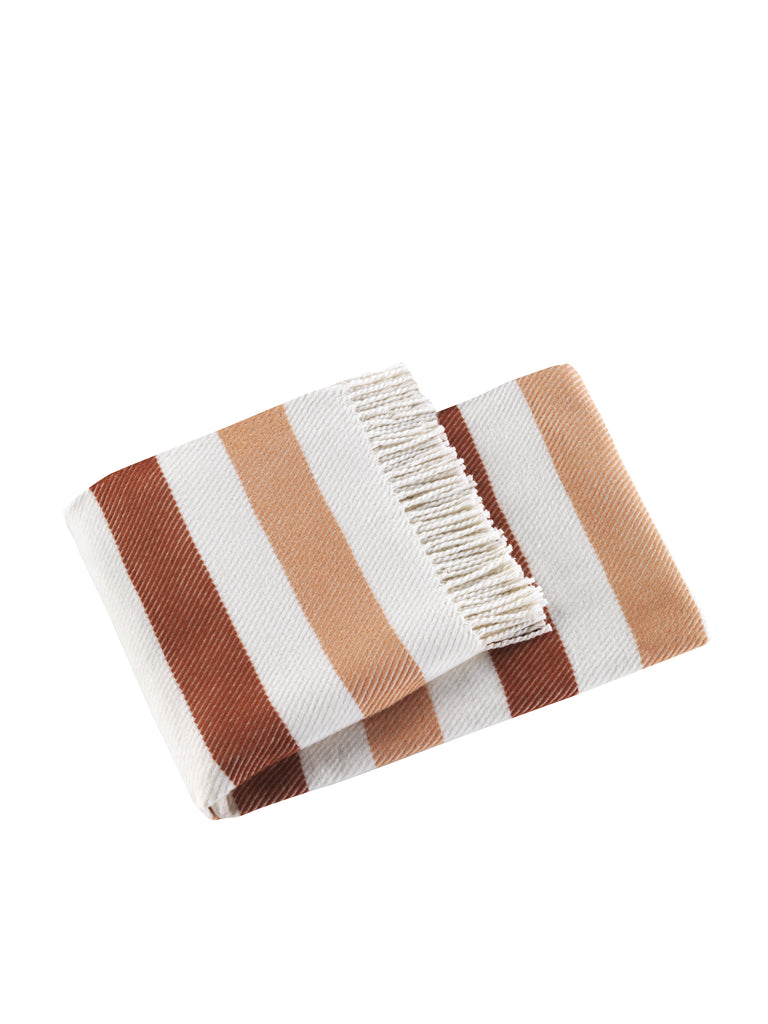340 - Sweet Stripes Plush Throw with Fringes