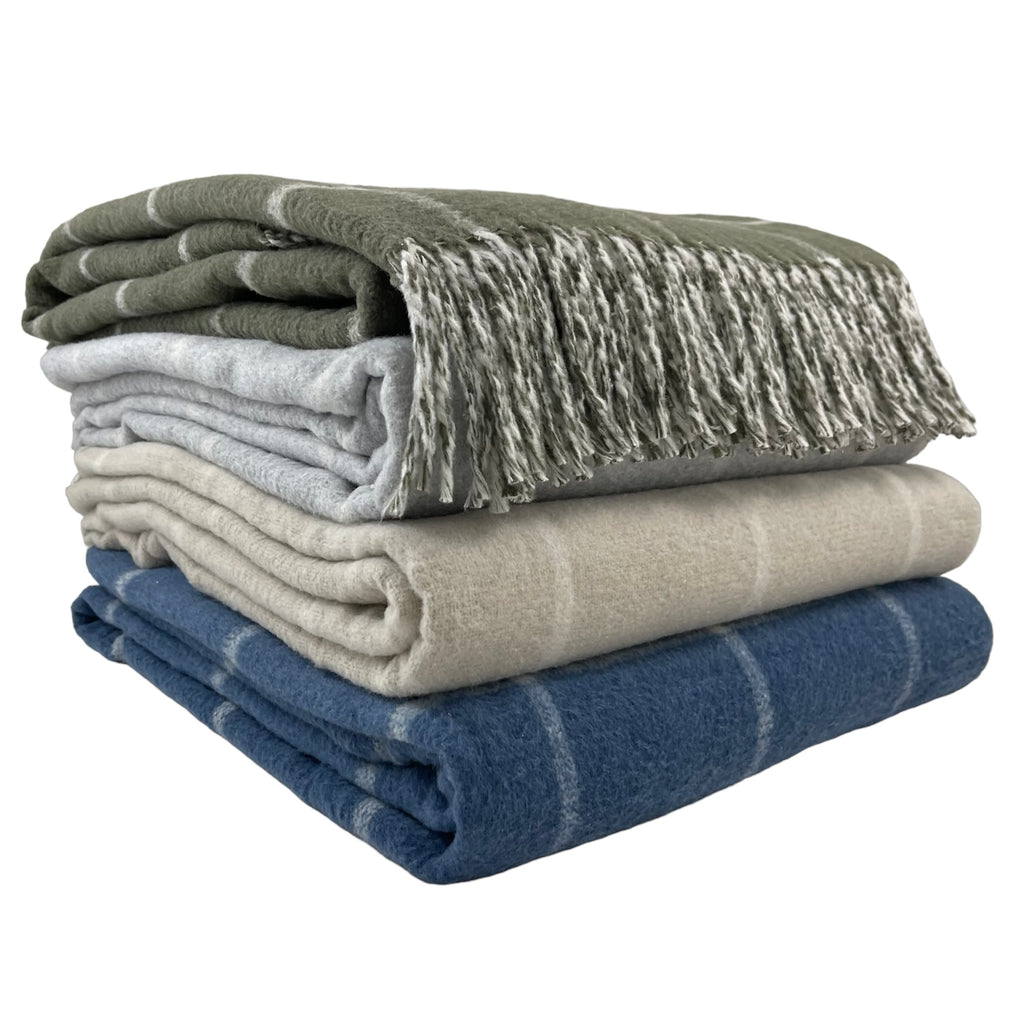 Double Face Cotton Window Pane Throw with Fringes – A Soft Idea