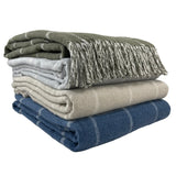 Double Face Cotton Window Pane Throw with Fringes