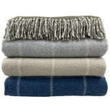 Double Face Cotton Window Pane Throw with Fringes