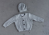 This cardigan is styled with unique stitching and buttons on the front. It comes in two colors and is perfect for all boys! 100% Cotton Machine Washable by a soft idea