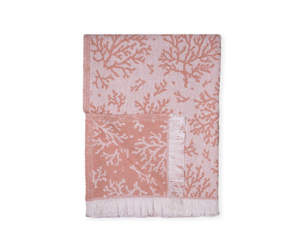 379 - Coral Unbrushed Throw 55" x 70"
