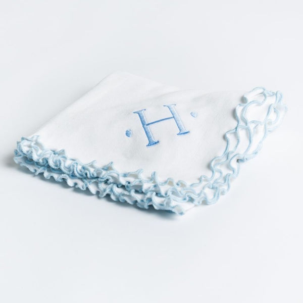 Lettuce Leaf Receiving Blanket - Blue
